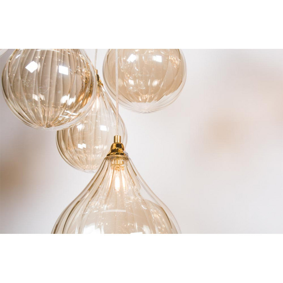 Pendant lamp Rosera Cognac, bronze, G9 10x35W(MAX), H75-155cm, D60cm