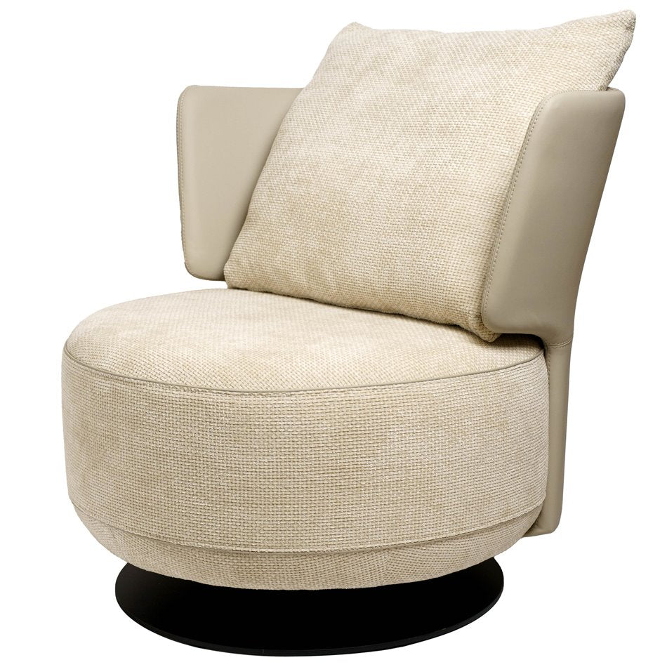 Lounge chair Orton, 3 cream, rotatable 360 degrees, H73x70x70cm, seat height 40cm