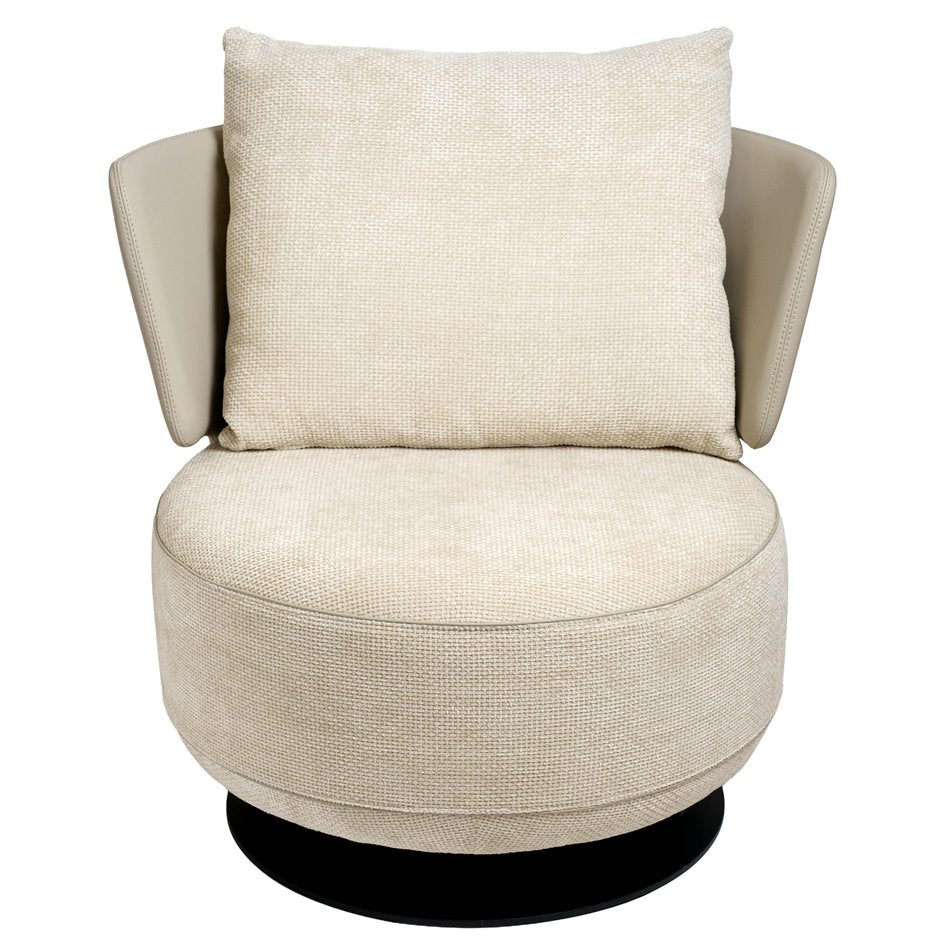 Lounge chair Orton, 3 cream, rotatable 360 degrees, H73x70x70cm, seat height 40cm