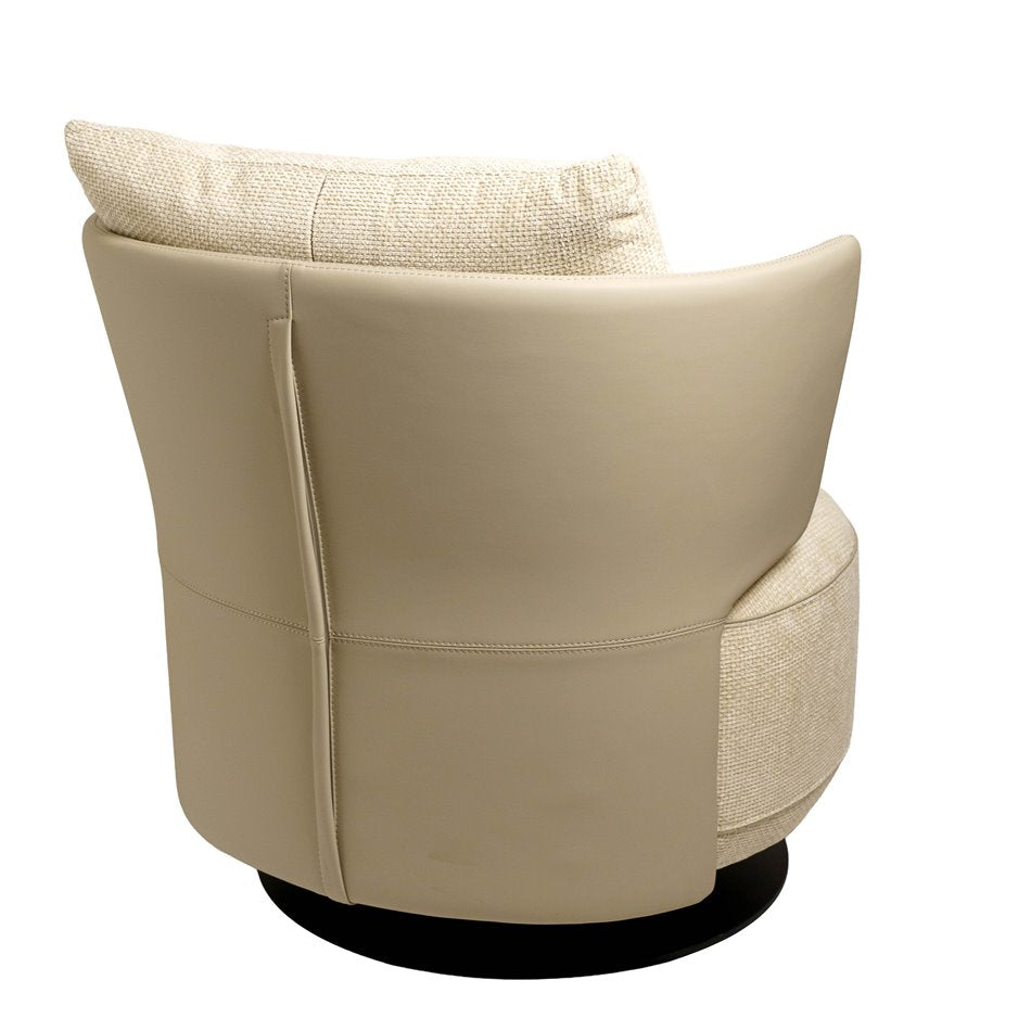 Lounge chair Orton, 3 cream, rotatable 360 degrees, H73x70x70cm, seat height 40cm