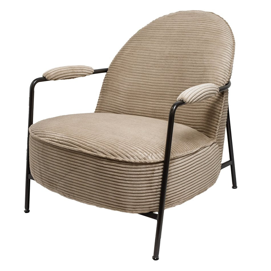 Lounge chair Oterro, 120 beige/dark gray, H76x58x73cm, seat height 36cm