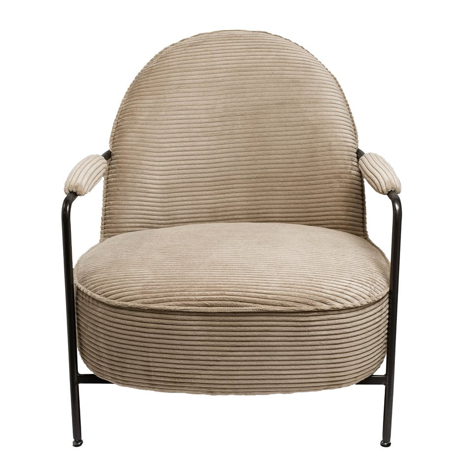 Lounge chair Oterro, 120 beige/dark gray, H76x58x73cm, seat height 36cm