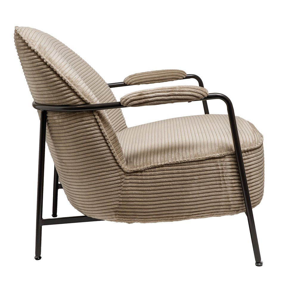 Lounge chair Oterro, 120 beige/dark gray, H76x58x73cm, seat height 36cm