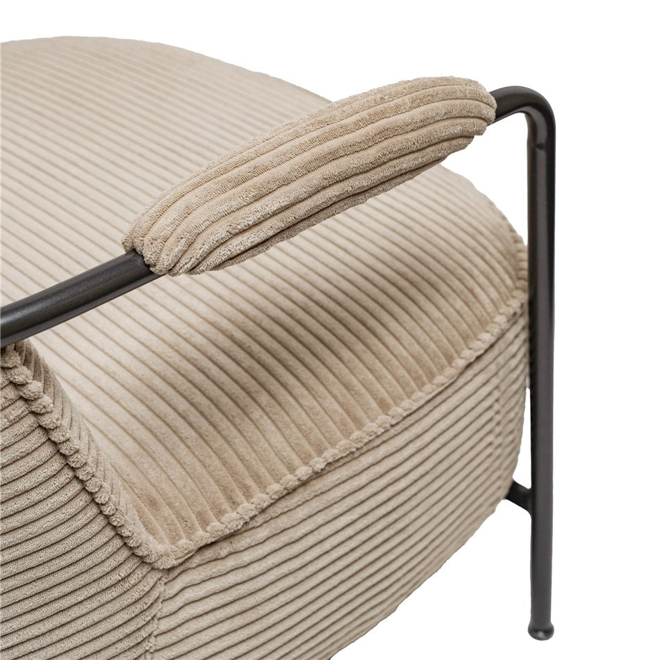 Lounge chair Oterro, 120 beige/dark gray, H76x58x73cm, seat height 36cm