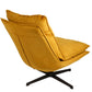 Armchair Zarra, yellow, rotatable 360 degrees, H87x70x96cm, seat height 45cm