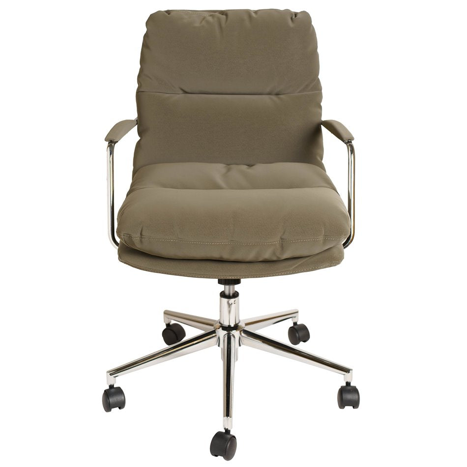 Zalno Adjustable Office Chair – Greenish Gray Eco Leather, Modern Ergonomic Design