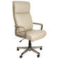 Zelda Adjustable Office Chair – Cream and Gray Eco Leather, Modern Executive Design