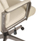 Zelda Adjustable Office Chair – Cream and Gray Eco Leather, Modern Executive Design