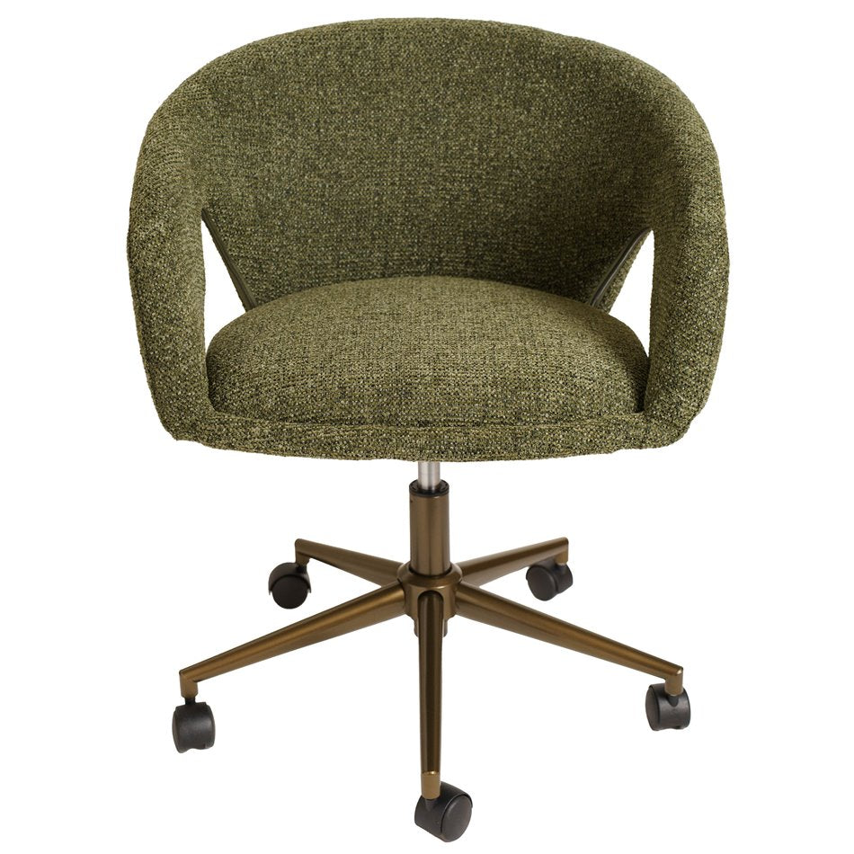 Zivilino Adjustable Office Chair – Green and Bronze, Modern Ergonomic Design