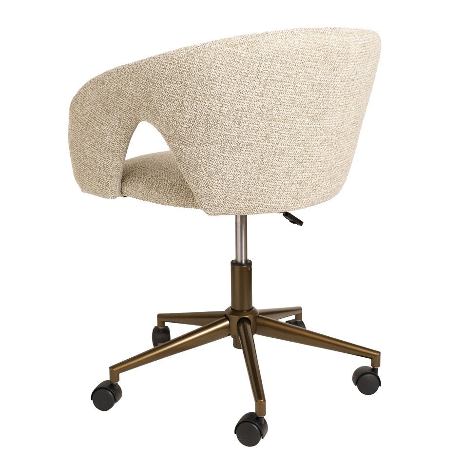 Zivilino Adjustable Office Chair – Beige-Gray, Modern Ergonomic Design with Soft Foam Padding