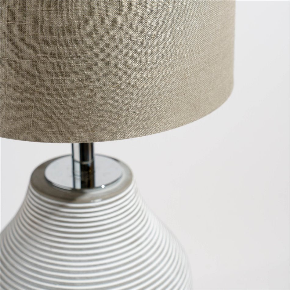 Floor lamp Narros grey, beige/gray, H90cm, D26cm, E27 60W(MAX)