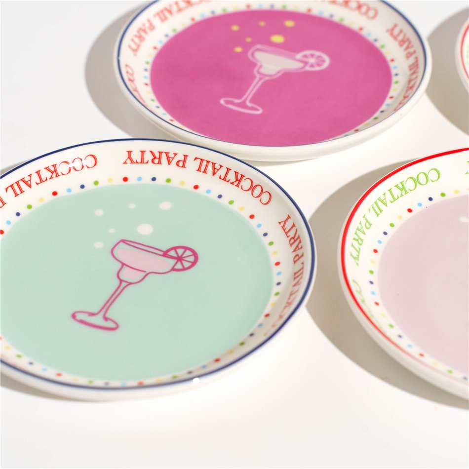 Plate set 4 Twist Match, D9.9cm H1.9cm, set of 4 pcs.