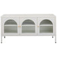 Sideboard Naxos, white, metal/glass, H60x120x40cm