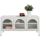Sideboard Naxos, white, metal/glass, H60x120x40cm