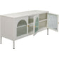 Sideboard Naxos, white, metal/glass, H60x120x40cm