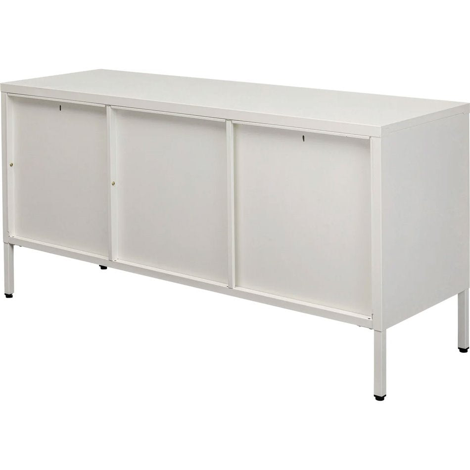 Sideboard Naxos, white, metal/glass, H60x120x40cm