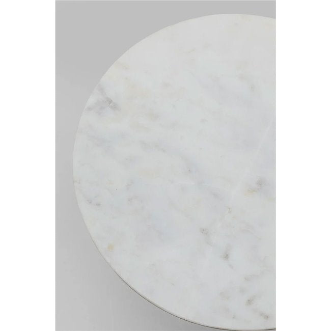 Memphis Soft Marble & Metal Side Table – Round Accent Table