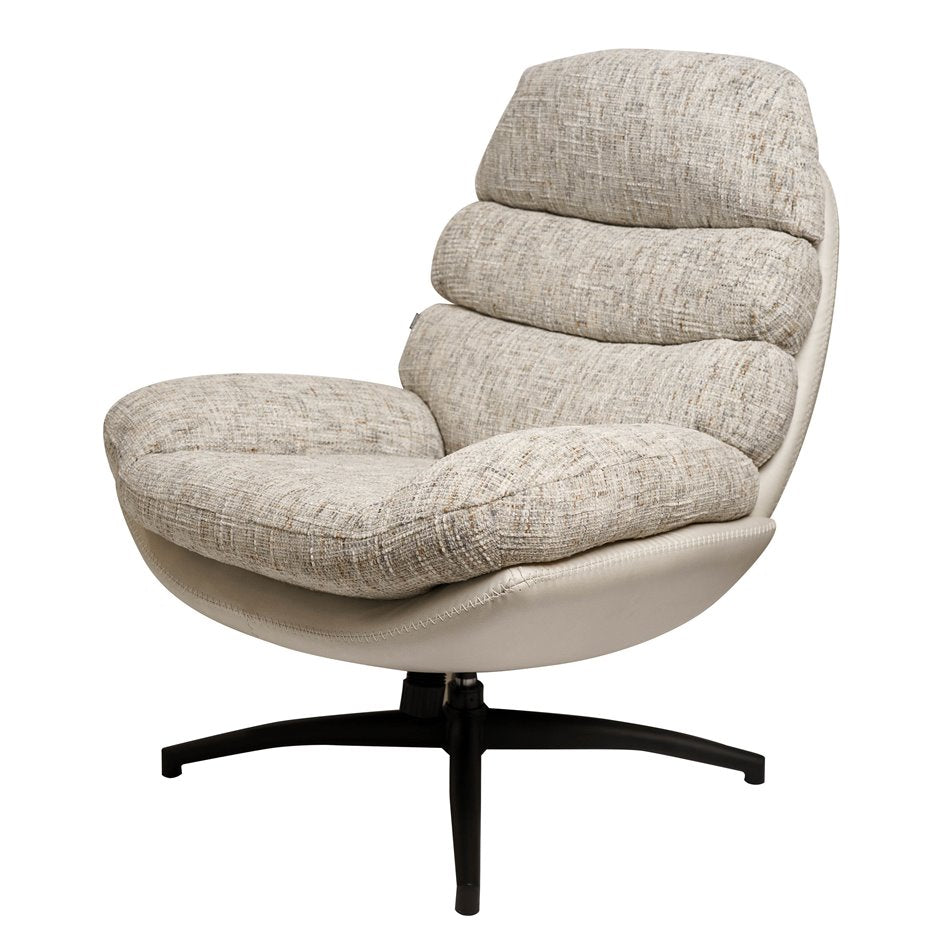 Armchair Vincento with footstool, rotatable 360 degrees, H100x92x79cm, seat height 47cm