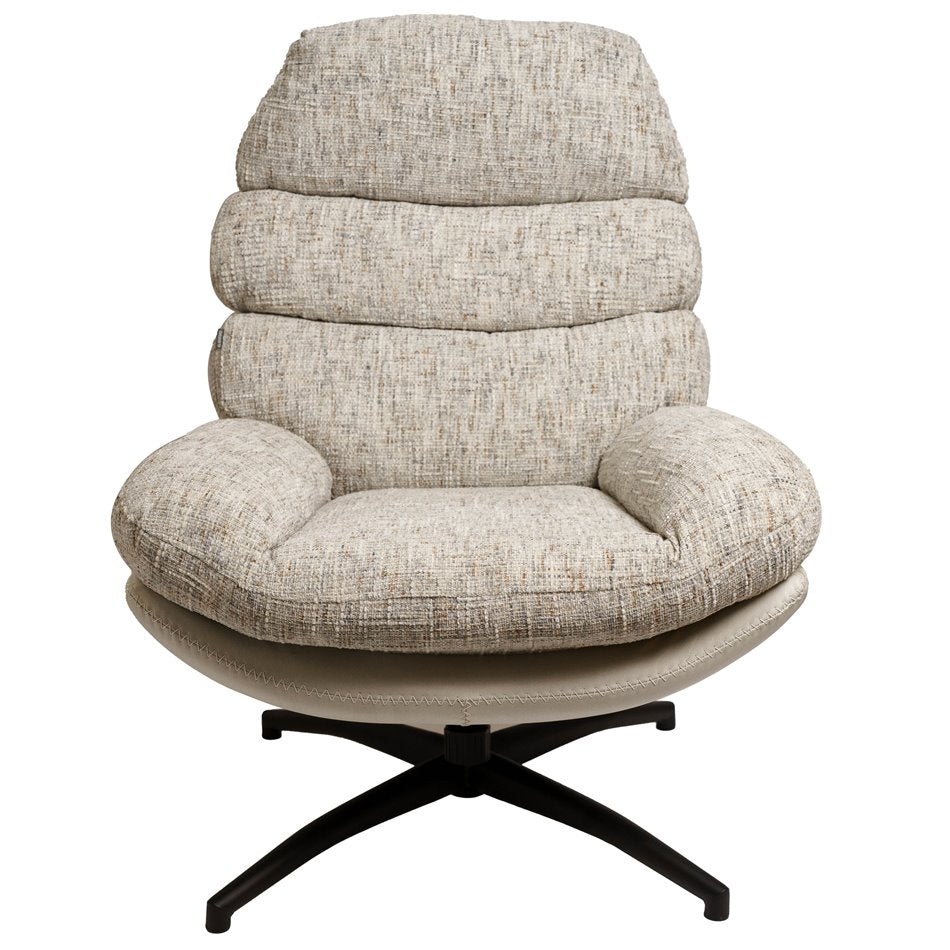 Sessel Vincento mit Fußhocker, um 360 Grad drehbar, H 100 x 92 x 79 cm, Sitzhöhe 47 cm