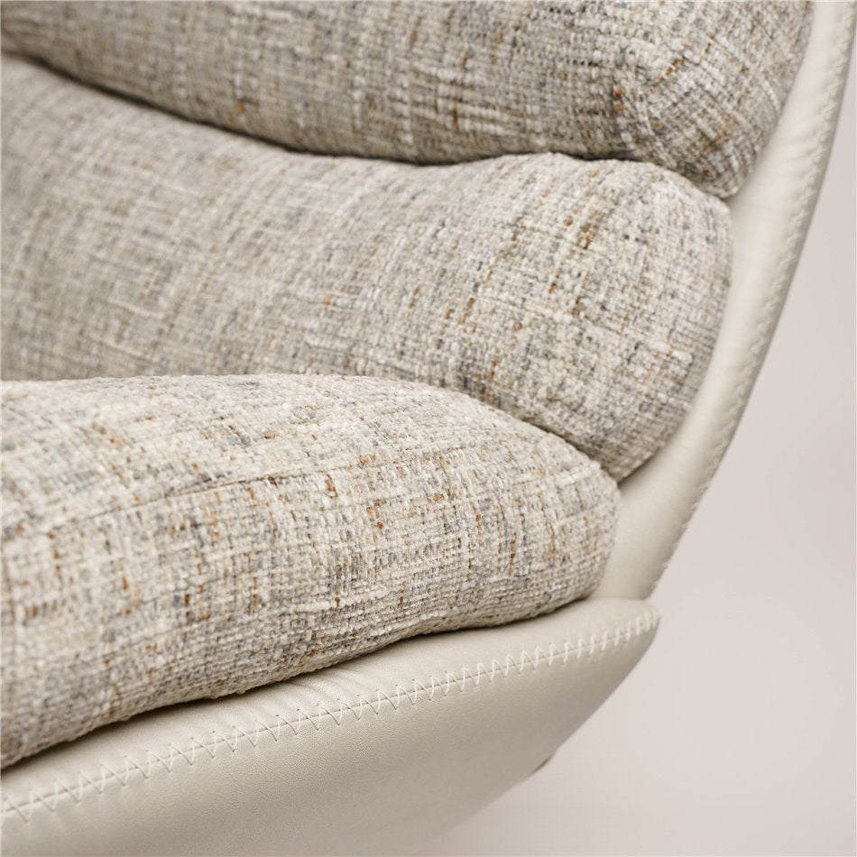 Armchair Vincento with footstool, rotatable 360 degrees, H100x92x79cm, seat height 47cm