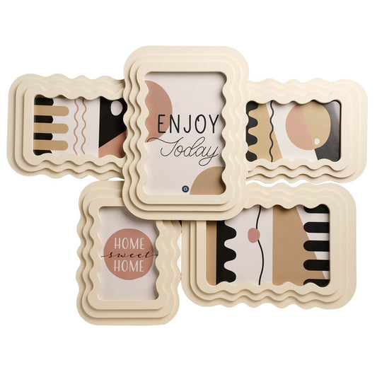 Wall photo frame KELLY for 5 photos, cream, MDF, H40x51x3cm