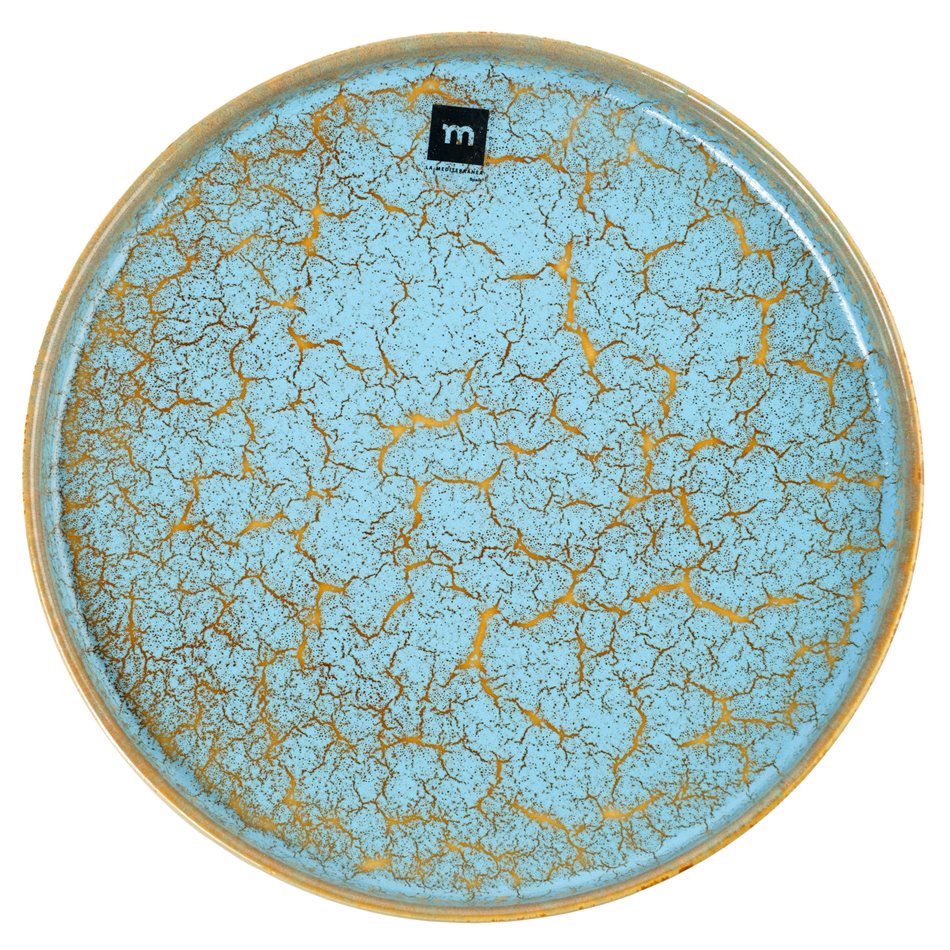 Diner plate Scratch Blue, brown/blue, porcelain, D26.5cm H2.6cm