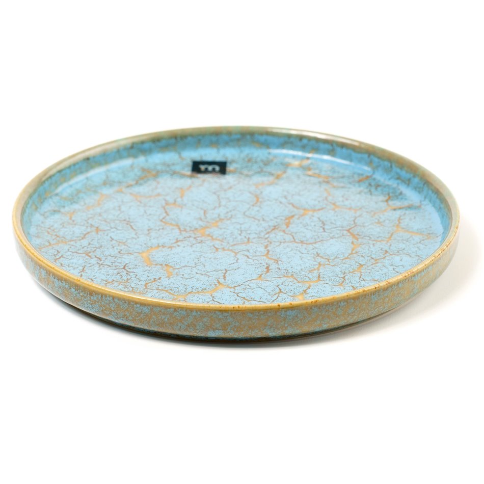 Plate Scratch Blue, brown/blue, porcelain, D20cm H2.3cm