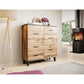 Chest of drawers Hotta B, votan oak/black, chipboard, H119x110x45cm