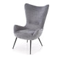 Armchair Hukon, grey, steel/polyester, H108x87x74cm, seat height 45cm