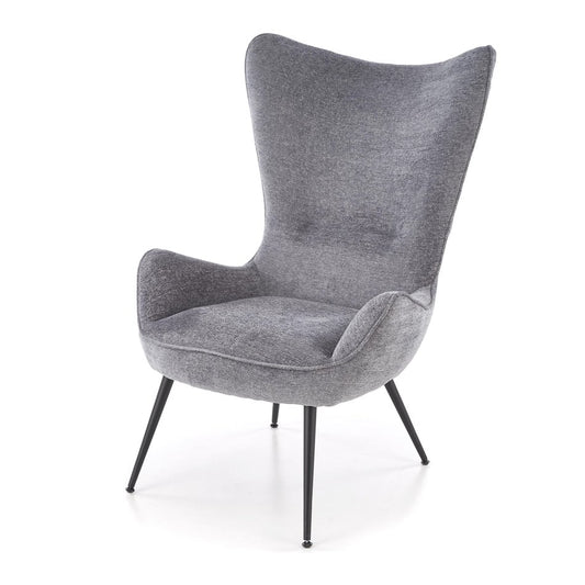 Armchair Hukon, grey, steel/polyester, H108x87x74cm, seat height 45cm