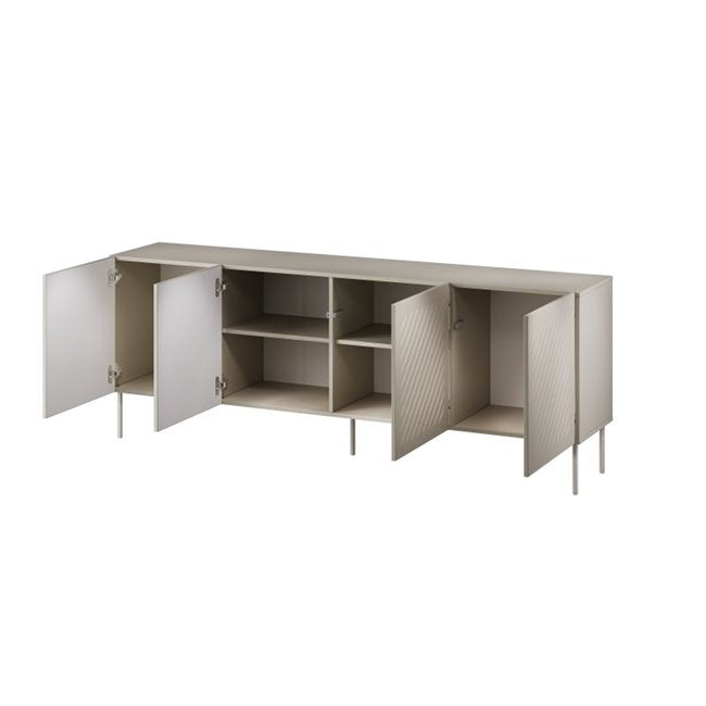 Heina TV Table – Beige Metal & Chipboard, 200.5×40×60 cm