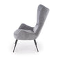 Armchair Hukon, grey, steel/polyester, H108x87x74cm, seat height 45cm