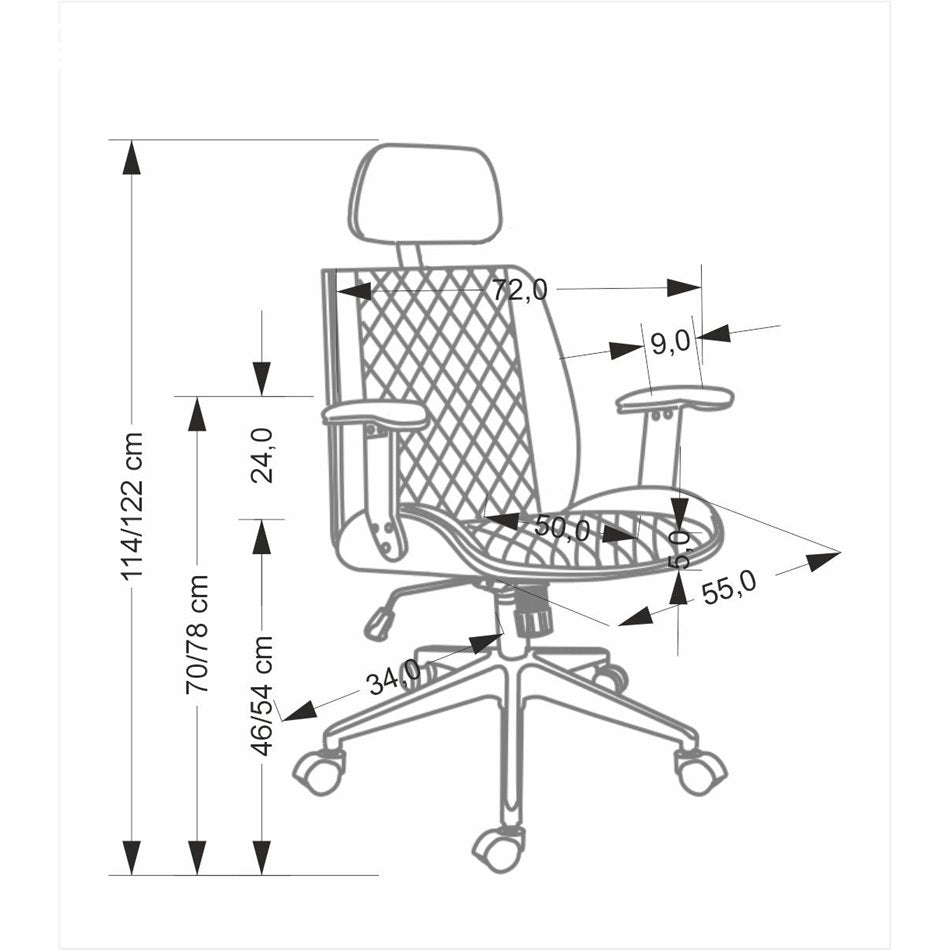 Executive Office Chair Himber – Walnut & Beige Eco Leather, Adjustable Height, 114–122×72×68 cm