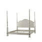 White four-poster bed on a white background
