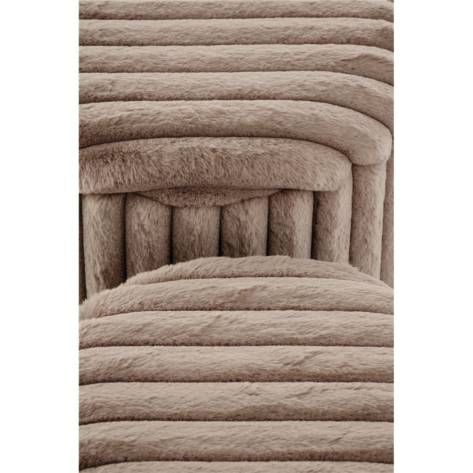 Haido Pouf Set Cappuccino-Gold – Small & Medium Steel-Polyester