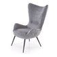 Armchair Hukon, grey, steel/polyester, H108x87x74cm, seat height 45cm