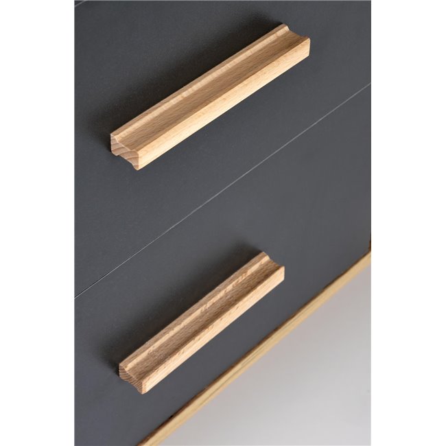 Hergio Extendable Desk – Anthracite & Wotan Oak Look Corner Desk, Adjustable 134–210 cm