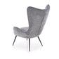 Armchair Hukon, grey, steel/polyester, H108x87x74cm, seat height 45cm
