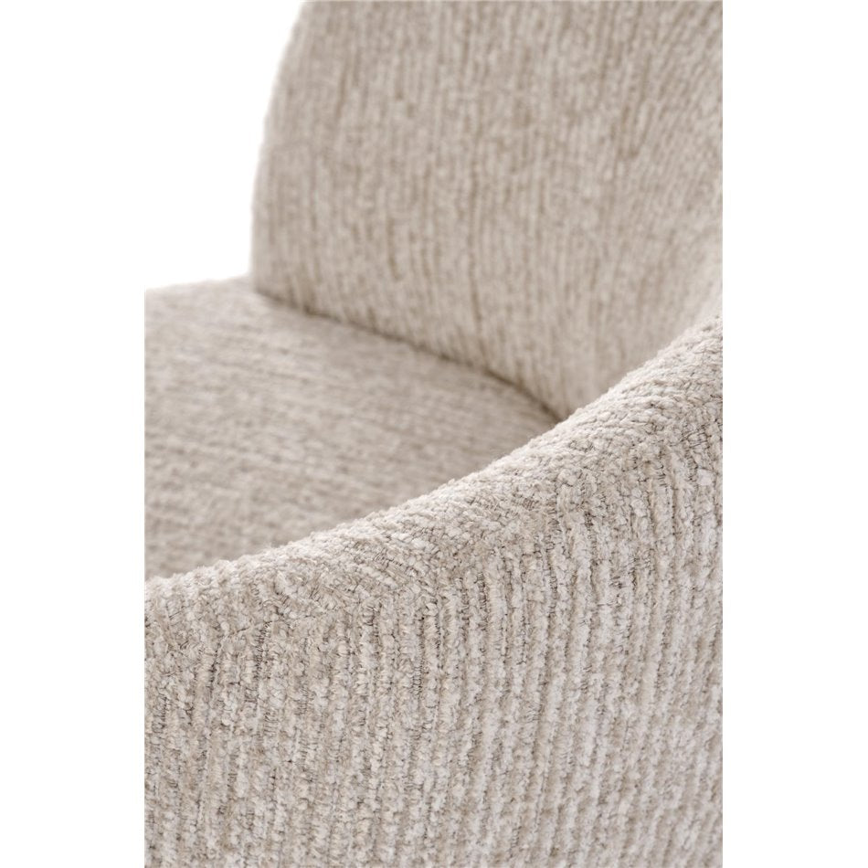 Armchair Hamen K581, rotatable 360 degrees, beige, steel/polyester, H82x63x62cm, seat height 48cm