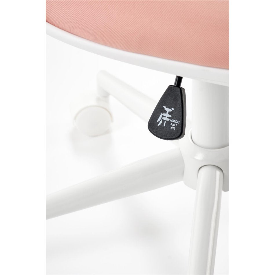 Horion Adjustable Office Chair – White and Pink Fabric, Modern Lightweight Design