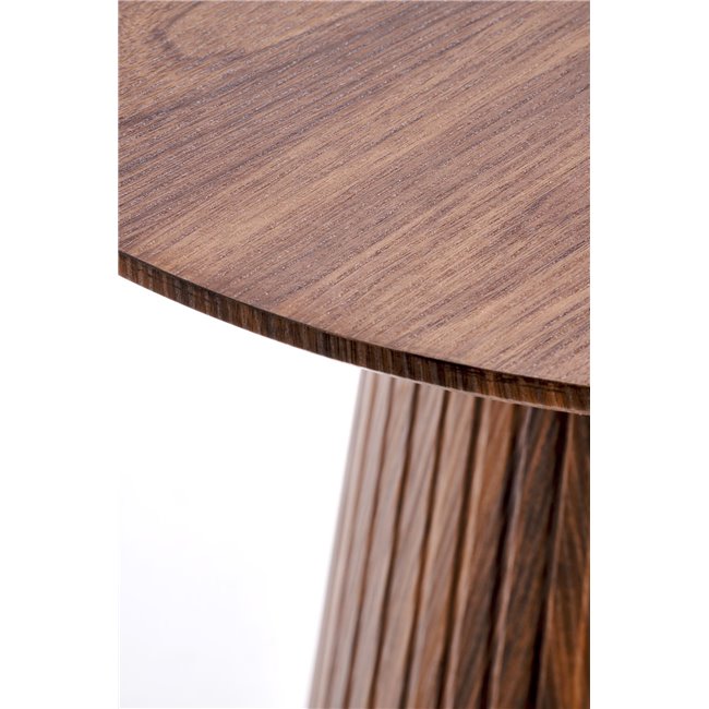 Hisela Coffee Table – Walnut MDF, Ø60×55 cm