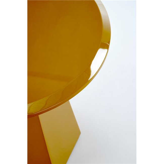 Hoca Coffee Table – Mustard MDF, Ø50×47 cm