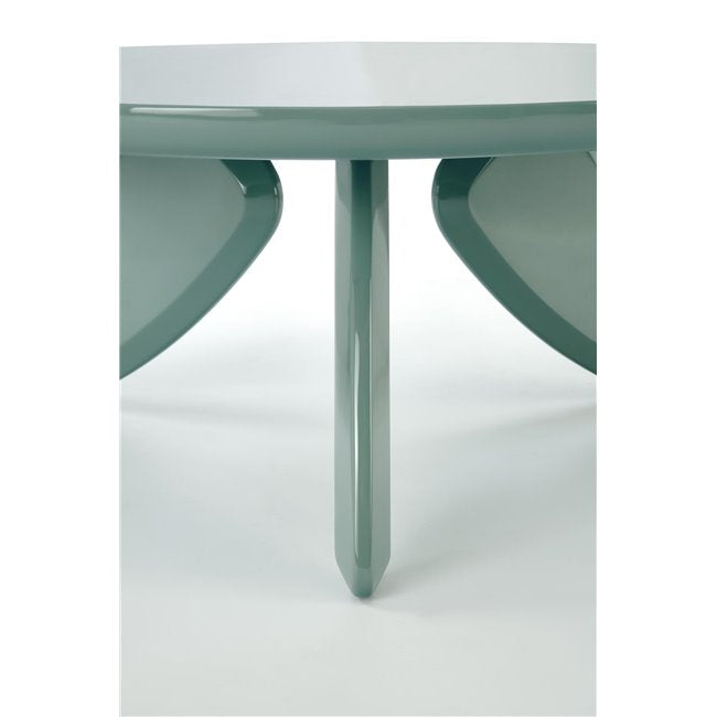 Horaya Coffee Table – Blue MDF, Ø80×36 cm