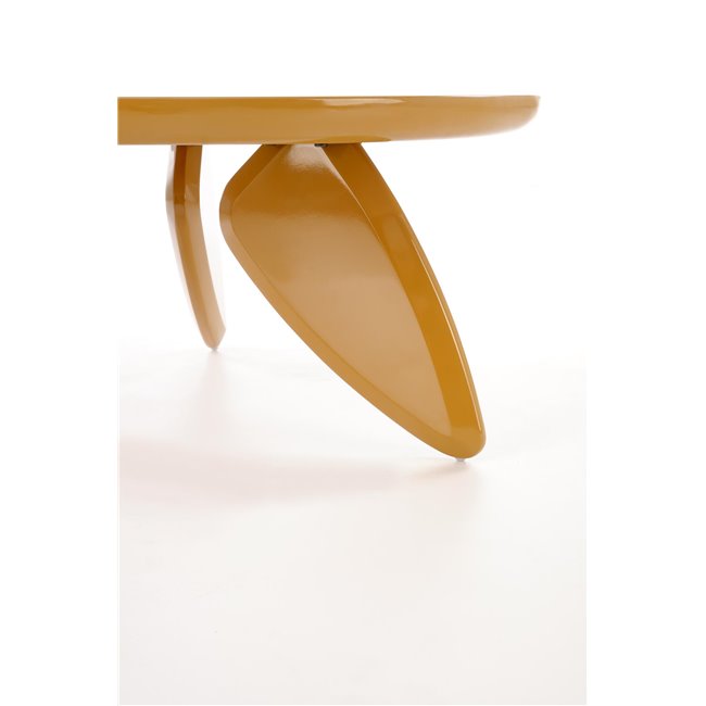 Horaya Coffee Table – Yellow MDF, Ø80×36 cm