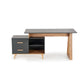 Hergio Extendable Desk – Anthracite & Wotan Oak Look Corner Desk, Adjustable 134–210 cm