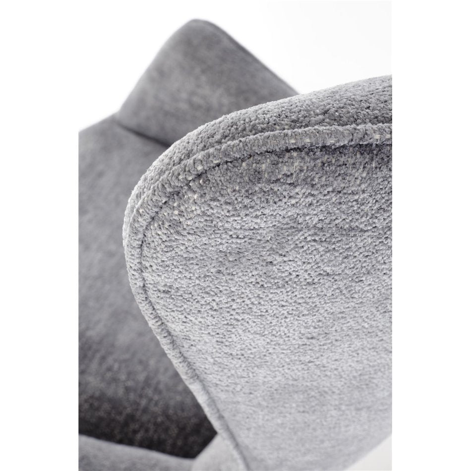 Armchair Hukon, grey, steel/polyester, H108x87x74cm, seat height 45cm