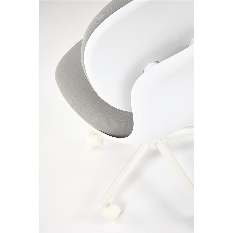 Horion Bürostuhl, höhenverstellbar – Weißer und grauer Stoff, leichtes, modernes Design