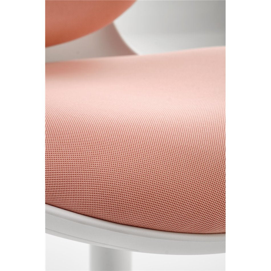 Horion Adjustable Office Chair – White and Pink Fabric, Modern Lightweight Design
