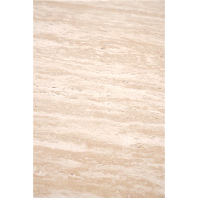 Horotea S Coffee Table – Travertine & Walnut MDF, Ø50×56 cm