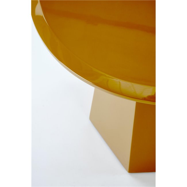 Hoca Coffee Table – Mustard MDF, Ø50×47 cm